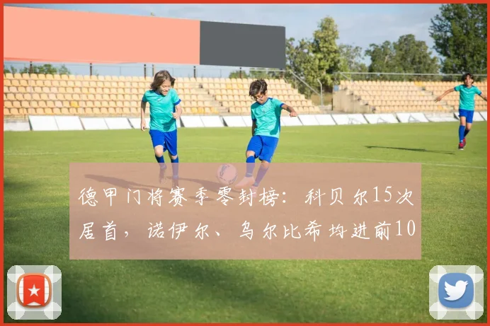 德甲门将赛季零封榜：科贝尔15次居首，诺伊尔、乌尔比希均进前10